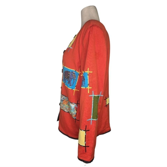 Allure Vintage Y2K Boho Patchwork Animal Print Jacket L India Cotton Rayon Flax - Picture 7 of 7